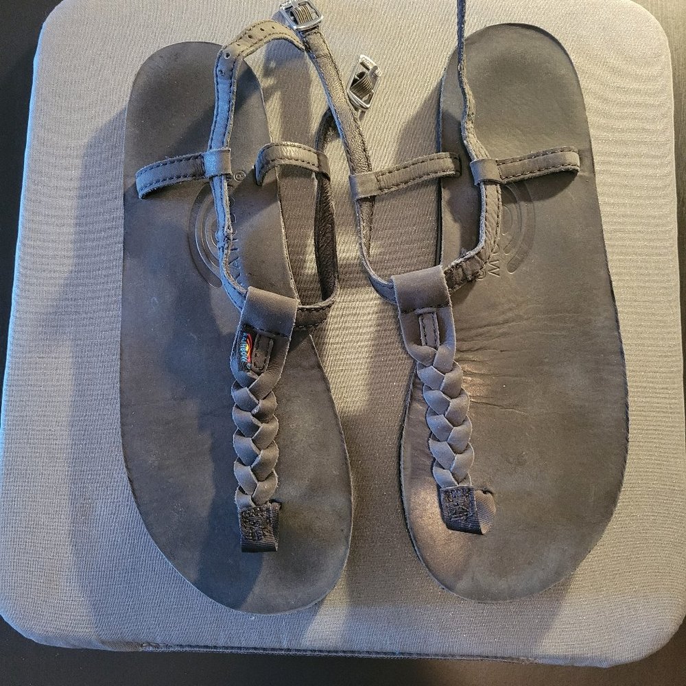 Rainbow leather sandals